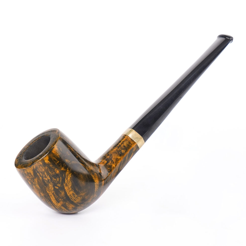 Handmade Briar Wood Pipe With Metal Accents