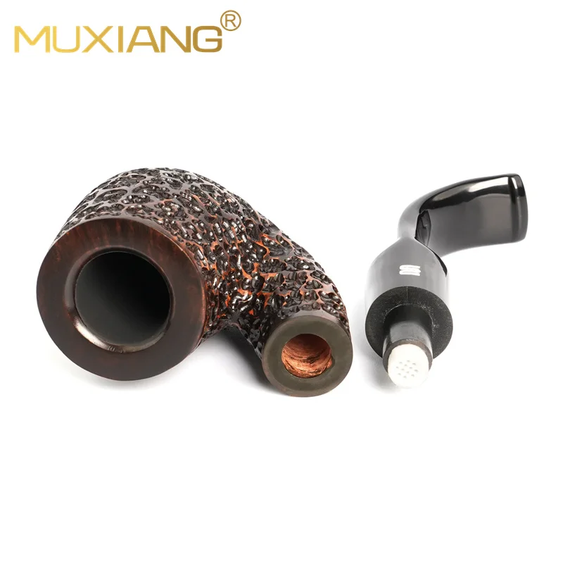 Carved Briar Bent Tobacco Pipe