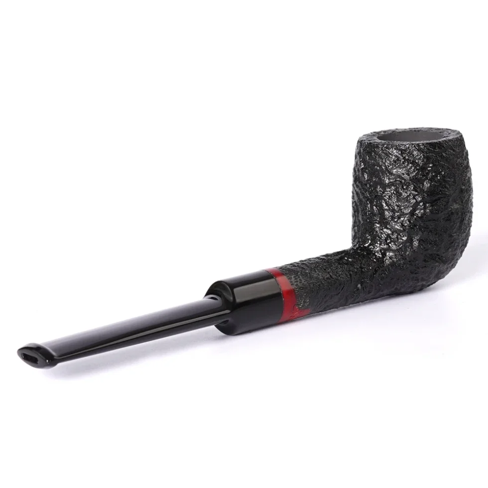 Sandblasted Billiard Tobacco Pipe