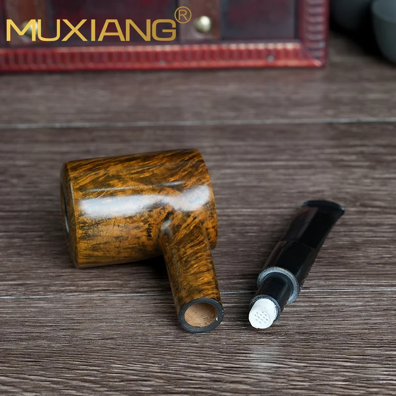 High-End Briar Wood Poker Tobacco Pipe