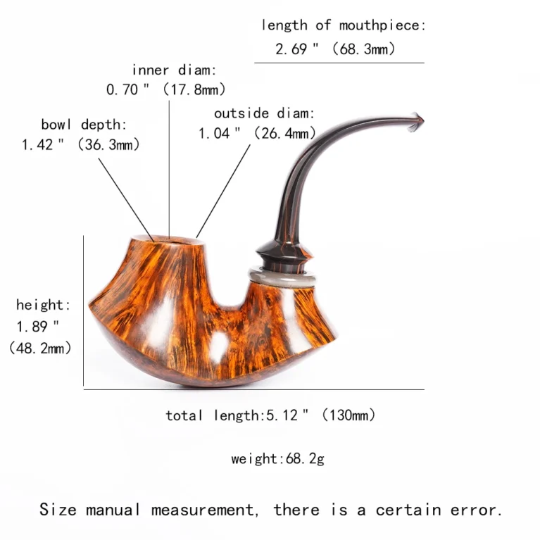 Briar Wood Curved Stem Volcano Pipe