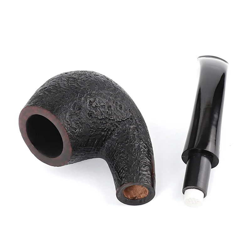 Black Sandblasted Sherlock Holmes Billiard Pipe