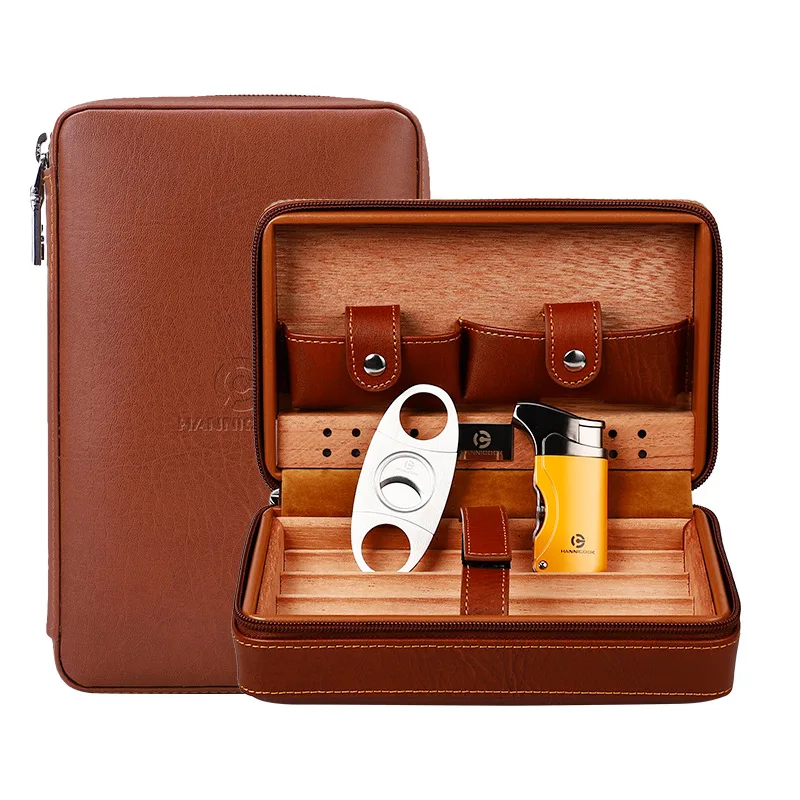 leather cigar case with cutter