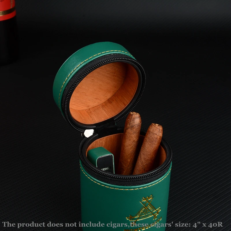 Green Leather Cigar Jar