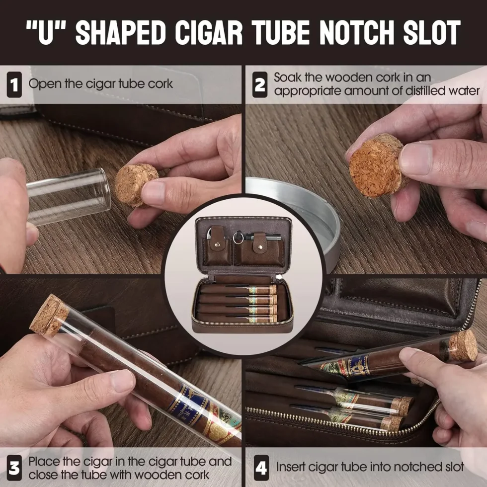 Travel Cigar Humidor With Accessories