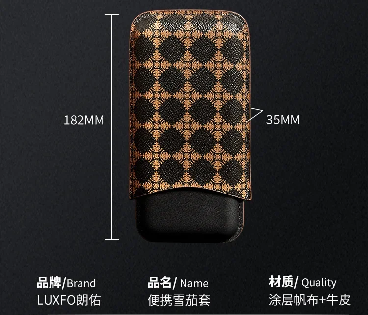 engraved leather cigar case