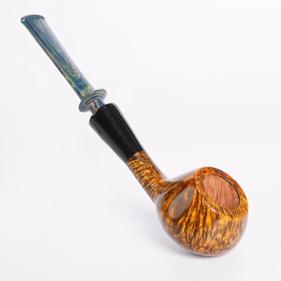 Elegant Hand-Carved Wooden Pipe