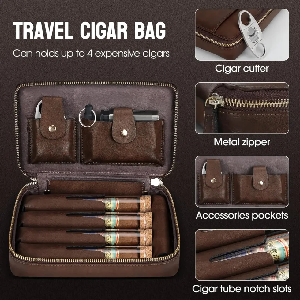 travel cigar humidor gift set