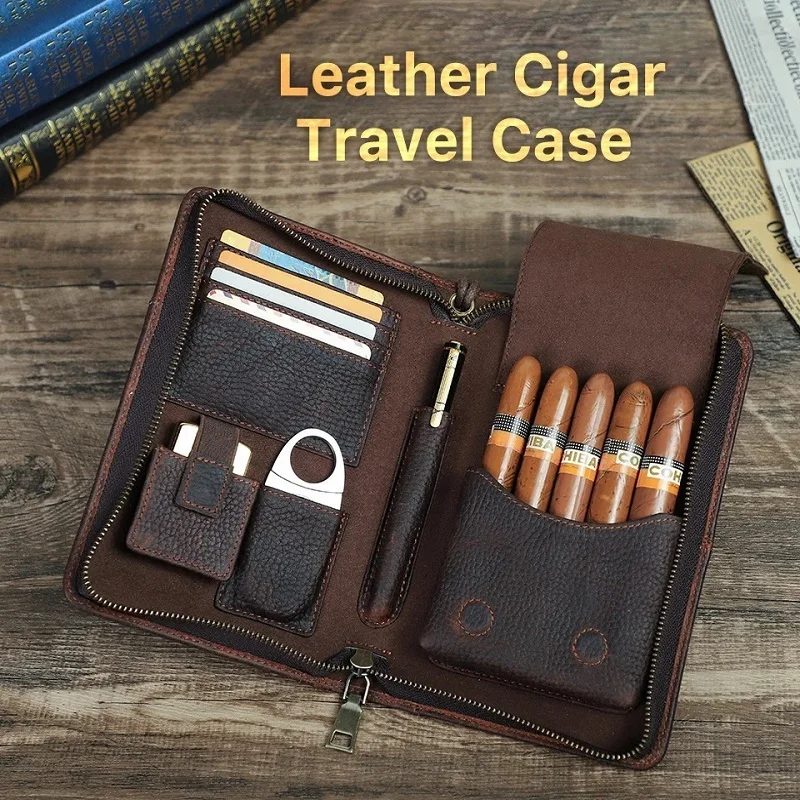 Multifunctional Waterproof Leather Cigar Case