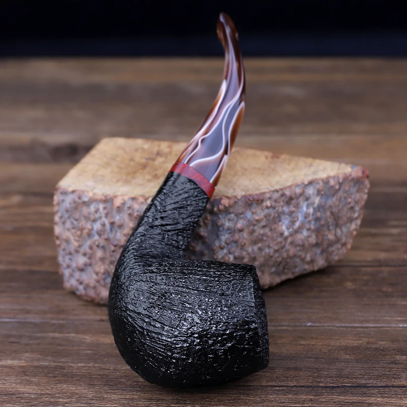 Sandblasted Handle Tobacco Pipe