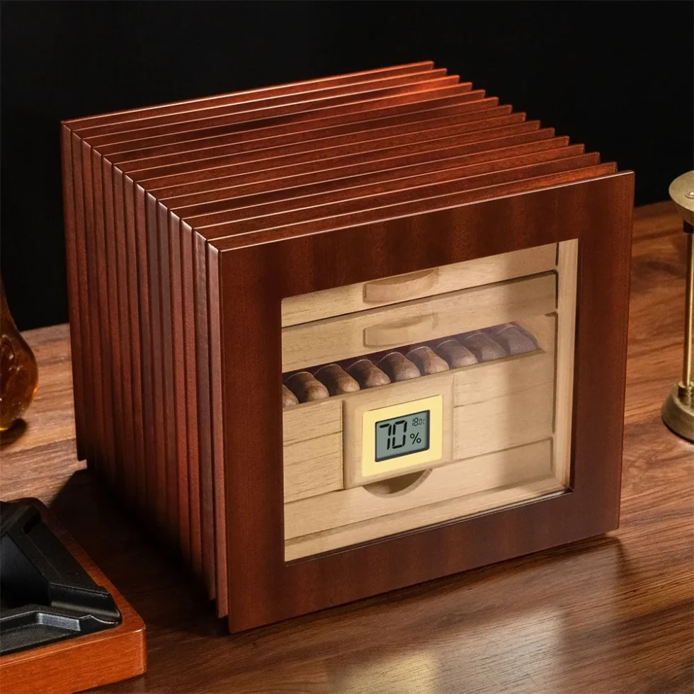 Cigar Display Cabinet With Hygrometer Humidifier