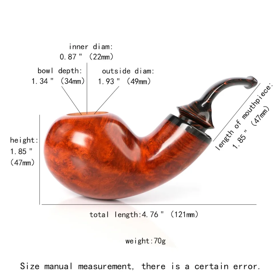 Handmade Briar Wood Apple Tobacco Pipe