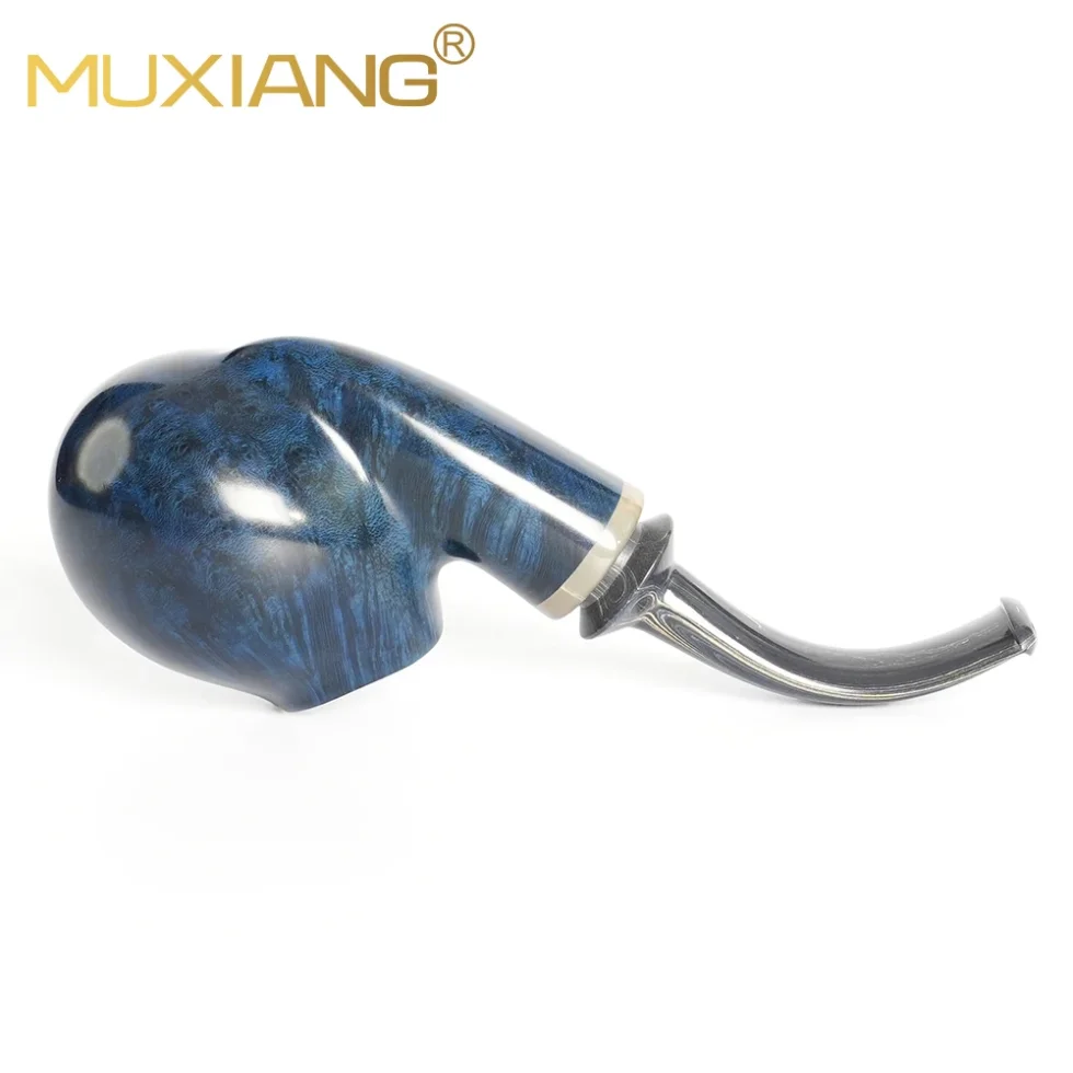 Handmade Blue Full-Curved Pipe