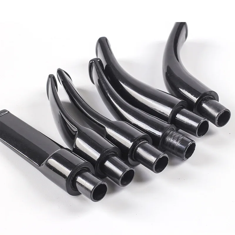 Black Acrylic Mouthpieces Pipe Stems