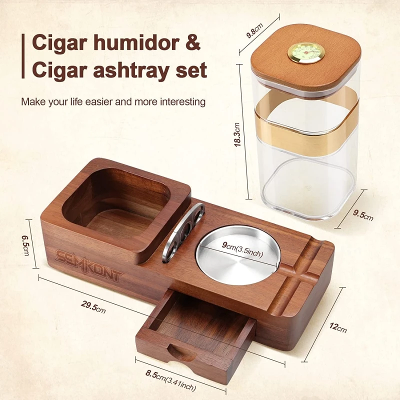 Cigar Jar Combo With Sealed Jar Tray