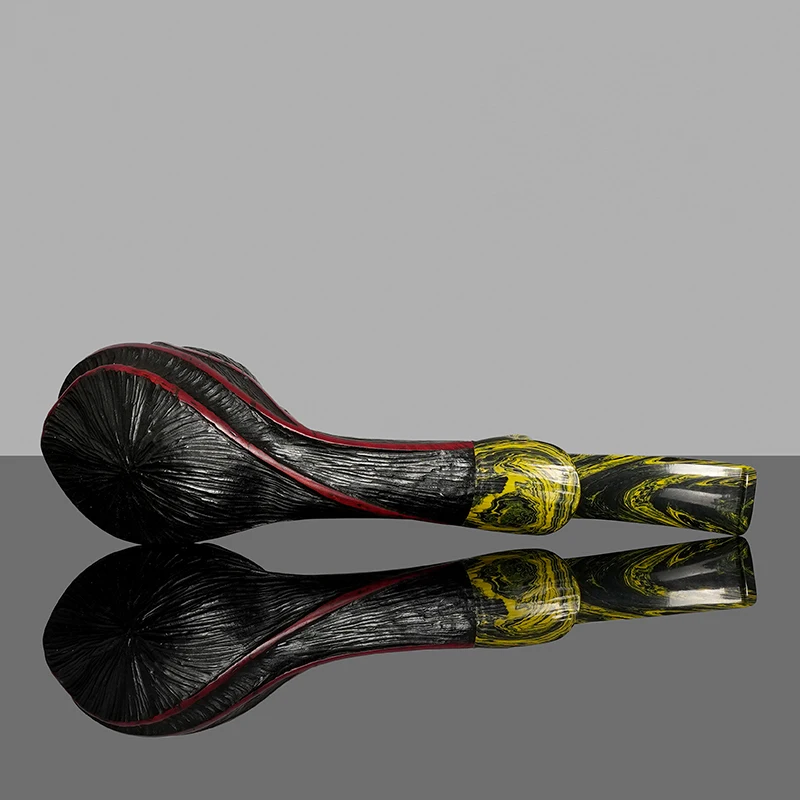 Hand-Sandblasted Petal-Shaped Tobacco Pipe