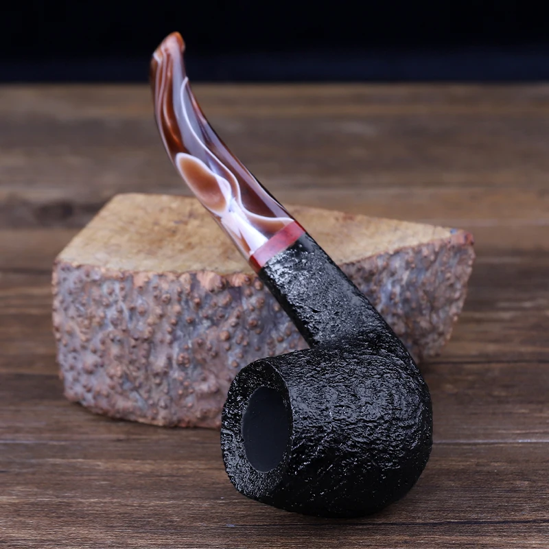 Sandblasted Handle Tobacco Pipe