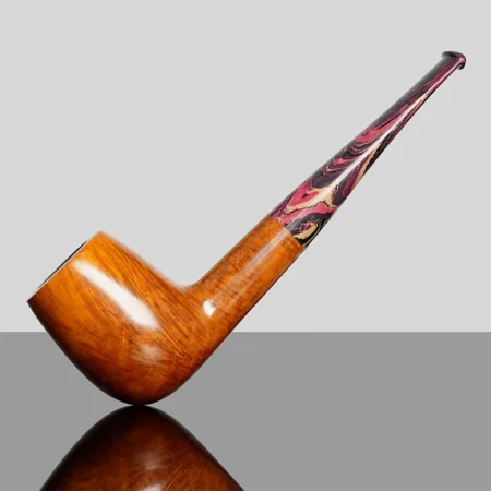 Straight Billiard Pipe With Colorful Cumberland Pipe Mouthpiece