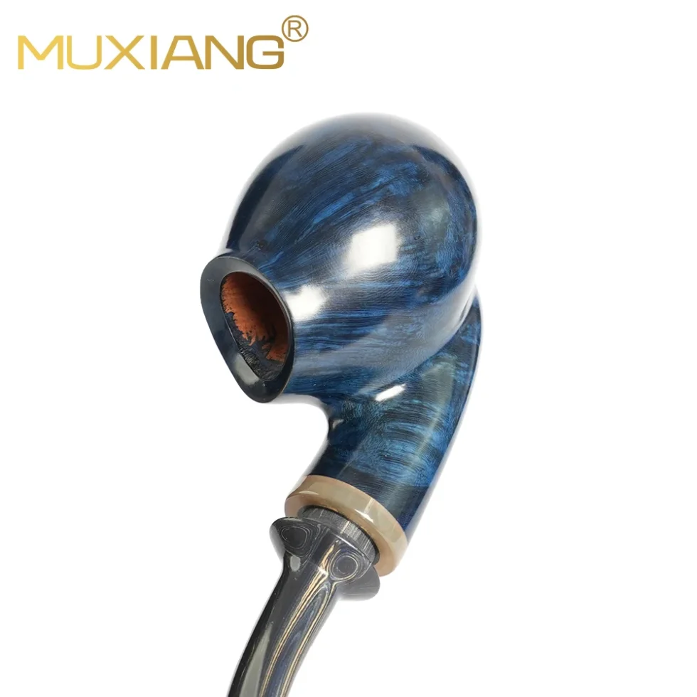 Handmade Blue Full-Curved Pipe