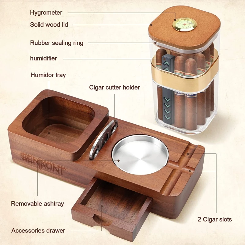 Cigar Jar Combo With Sealed Jar Tray