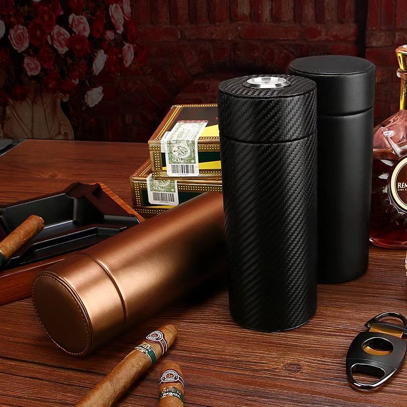 Black Leather Cigar Jar