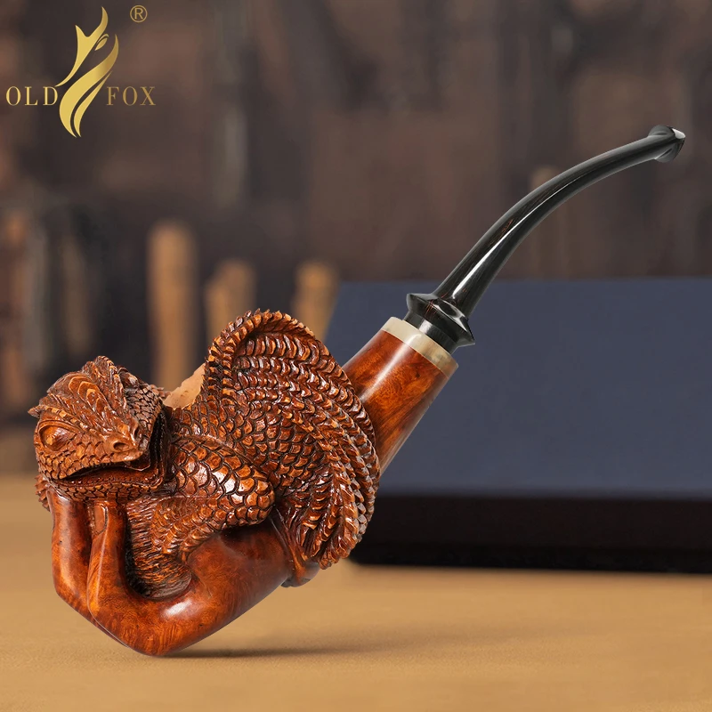 Hand-carved Lizard Tobacco Pipe